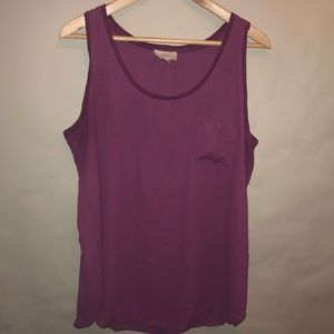 Lightweight ribbon trim sleeveless pocket tank